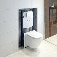 Комплект 3в1 IDDIS Basic подвесной унитаз, инсталляция и клавиша смыва белая BASB030i73