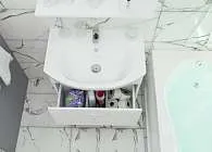 Тумба под раковину Вита 65П 1в.я. белый глянец, МДФ