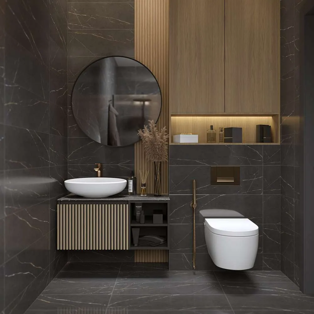 Тумба со столешницей РИТМ/Rail 90П 1я 2п серый керамогранит