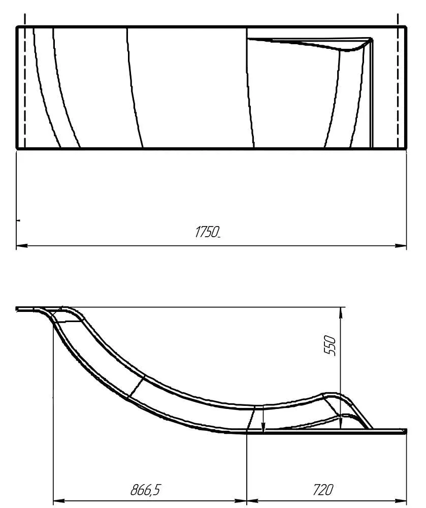 Панель ЭРГОНОМИКА/ERGONOMIKA 1580-1750х1100 R фронт рельеф
