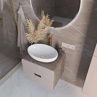 Тумба со столешницей ЭТЕРИ/Vortex 60П (600х500х500) 2я орех каньон коньяк/латте фактурный
