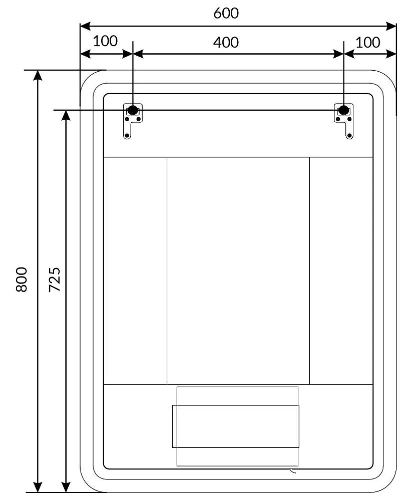 Зеркало АМУР/Amour 60 Верт. с сенсором