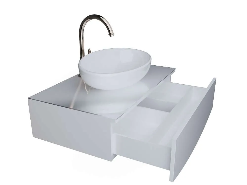 Тумба со столешницей НЕГА/Nega 80П 1в.я. белый