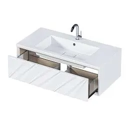 Тумба Glace 100П (994х300х476) 1я белый (низ)