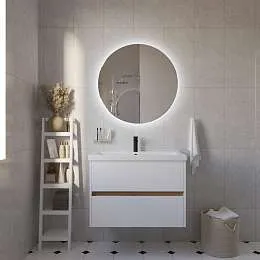 Тумба под раковину Veil 80П (790х560х450) 2я белая аляска/дуб вотан