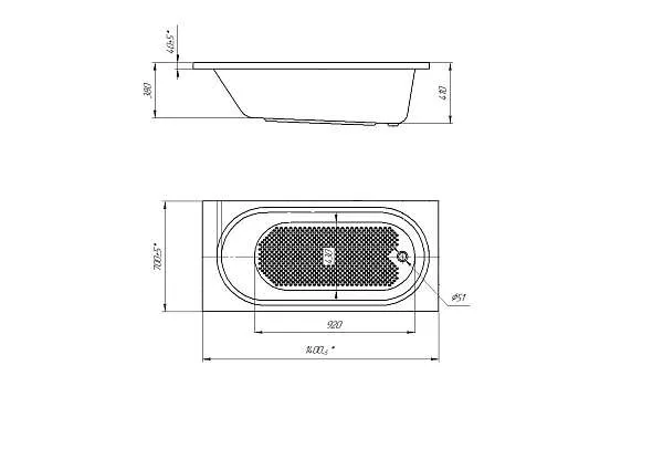 Ванна ДАРИНА/DARINA 1400х700