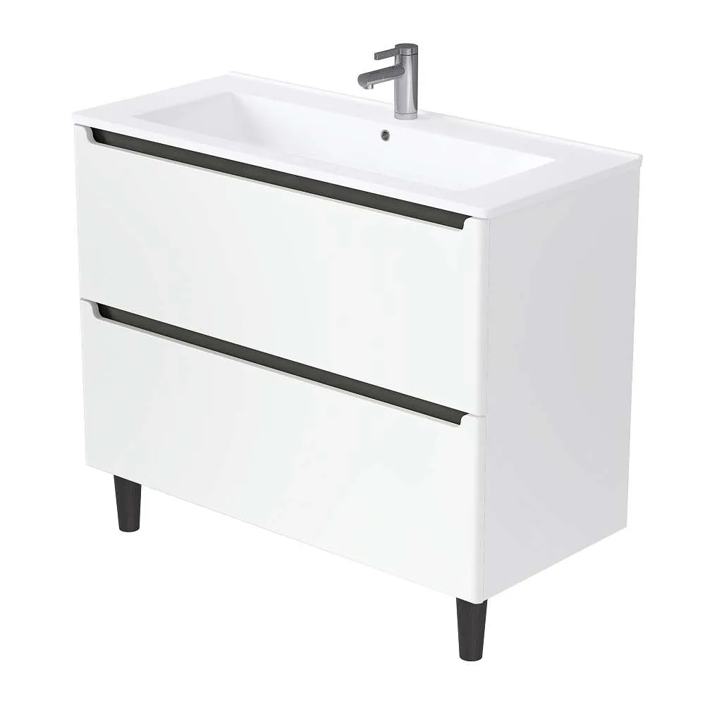 Тумба под раковину КОДА/Coda 85Н (846х887х471) 2я перламутр белый