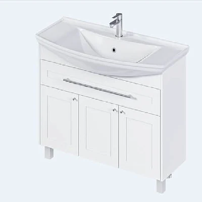 Тумба под раковину ЛИНА КЛАССИК/Lina Classic New 105Н 1в.я 3д белый глянец