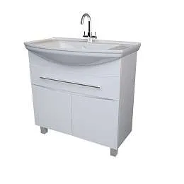 Тумба под раковину Lina New 85Н 1в.я 2д Белый глянец