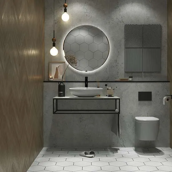 Столешница из керамогранита LOFT 100, Светло-серый МА01 Nat