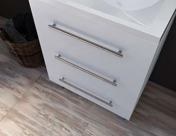 Тумба под раковину Соната 75Н 3в.я. Белый глянец