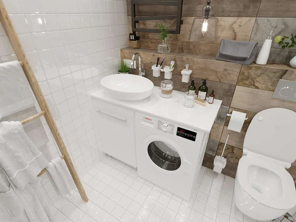 Тумба ВИСТА/Wash 48Н 1д. белый глянец