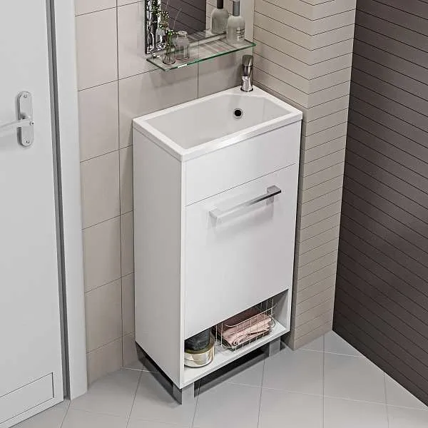 Тумба с раковиной Lira 40Н 1д. Белый глянец L