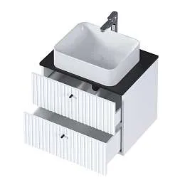 Тумба со столешницей Desire 600х487х500П 2я монолит найт/эмаль белая