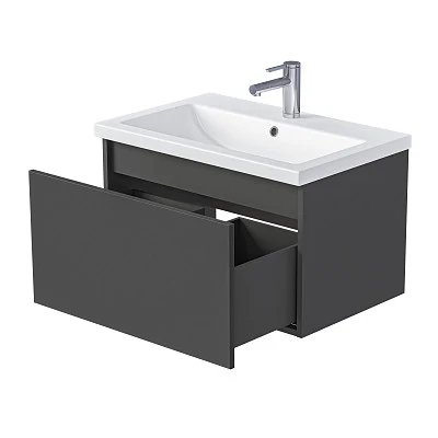 Тумба под раковину БЛОК МИНИ/Aris mini 70П (685х400х447) 1я антрацит/монолит дарк