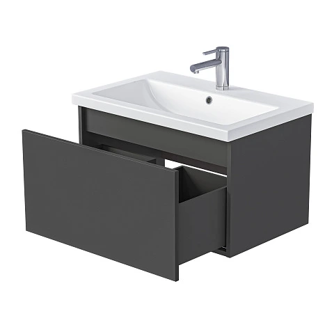 Тумба под раковину БЛОК МИНИ/Aris mini 70П (685х400х447) 1я антрацит/монолит дарк