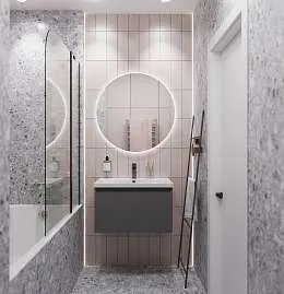 Тумба под раковину Aris mini 70П (685х400х447) 1я антрацит/монолит дарк