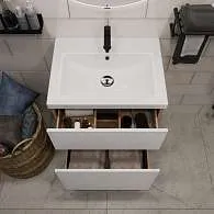 Тумба под раковину Aris 60Н (590х870х440) 2я дуб вотан/белый глянец