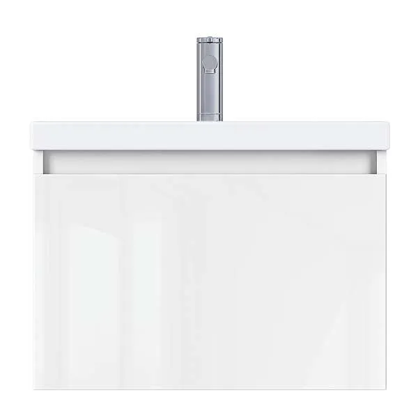 Тумба под раковину Aris mini 70П (685х400х447) 1я белая аляска/белый глянец