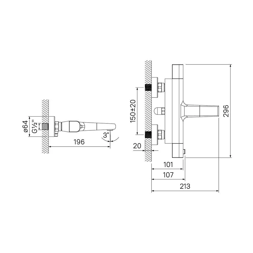 Смеситель для ванны IDDIS Uniterm термостат UNISB02i74WA (без душ. аксессуаров)