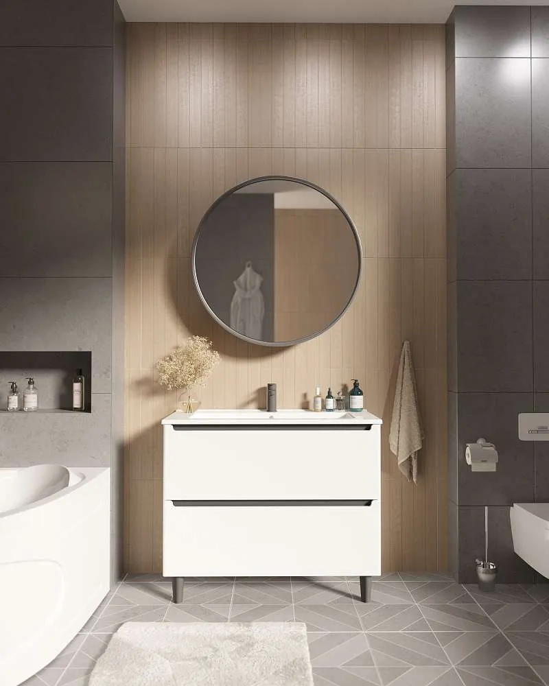 Тумба под раковину КОДА/Coda 75Н (750х887х471) 2я перламутр белый