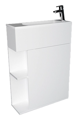 Тумба с раковиной Stretto 60П 1д. Белый глянец