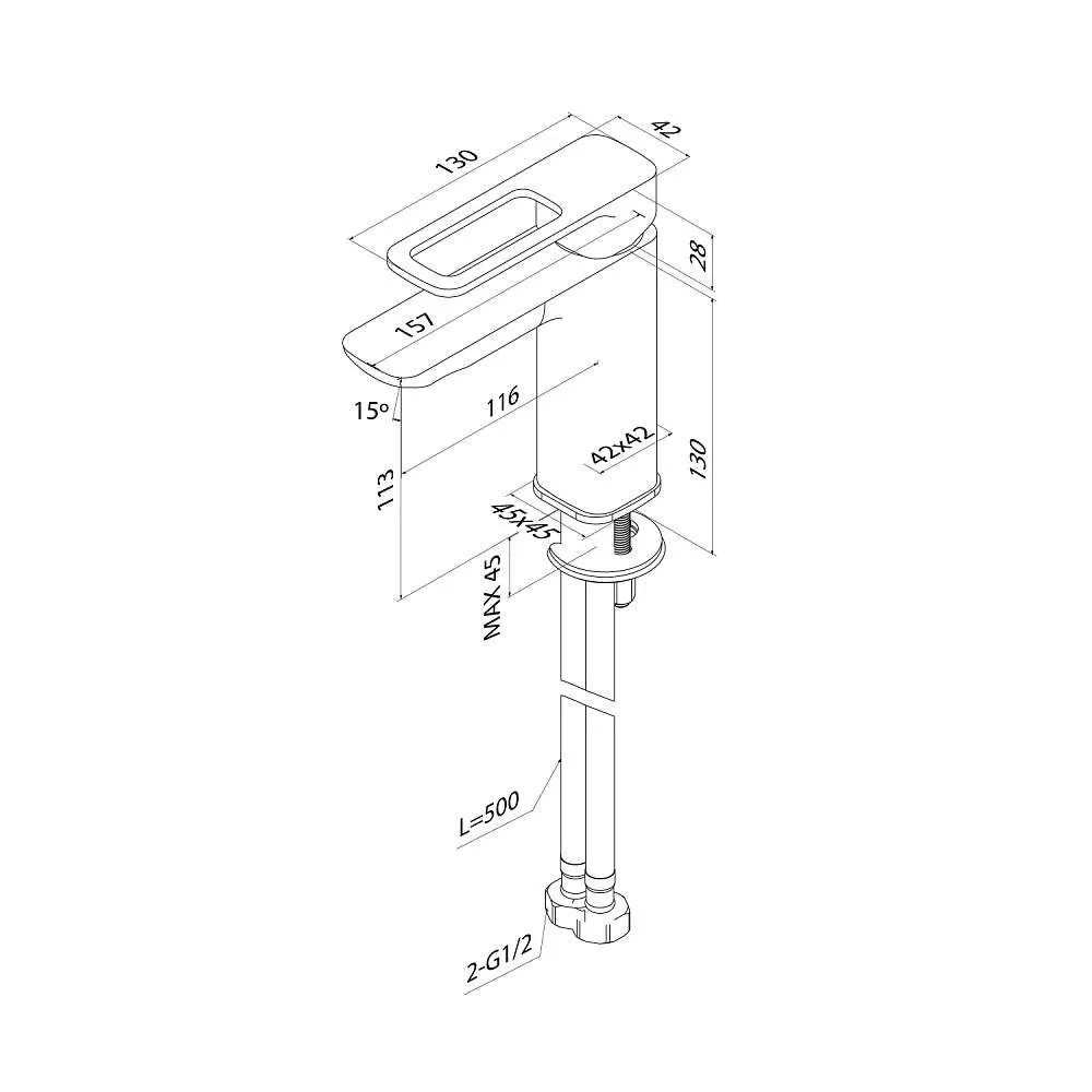 Смеситель для раковины IDDIS Slide черный SLIBL00i01