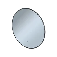 Зеркало ФОРМА ГАЛО (600х600х30) круг черный К01 LED датчик