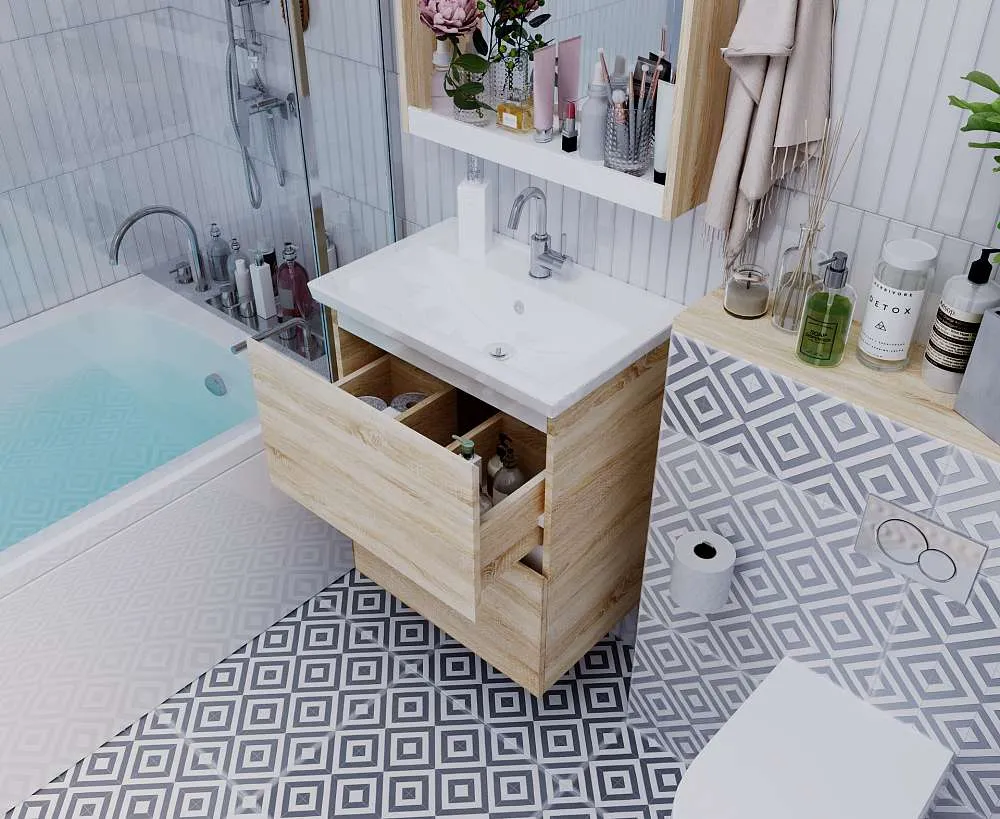 Тумба АРИС 2/New Aris 70П 2я. дуб сонома