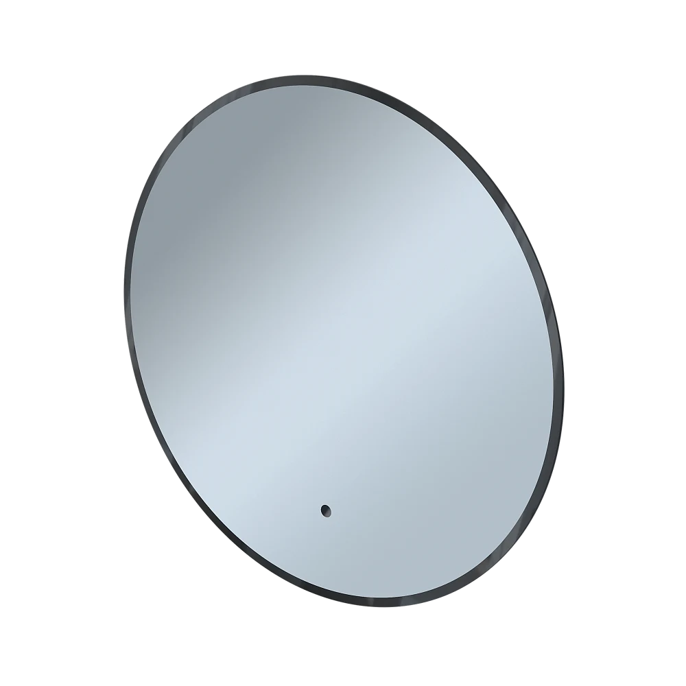 Зеркало ФОРМА ГАЛО (800х800х30) круг черный К01 LED датчик