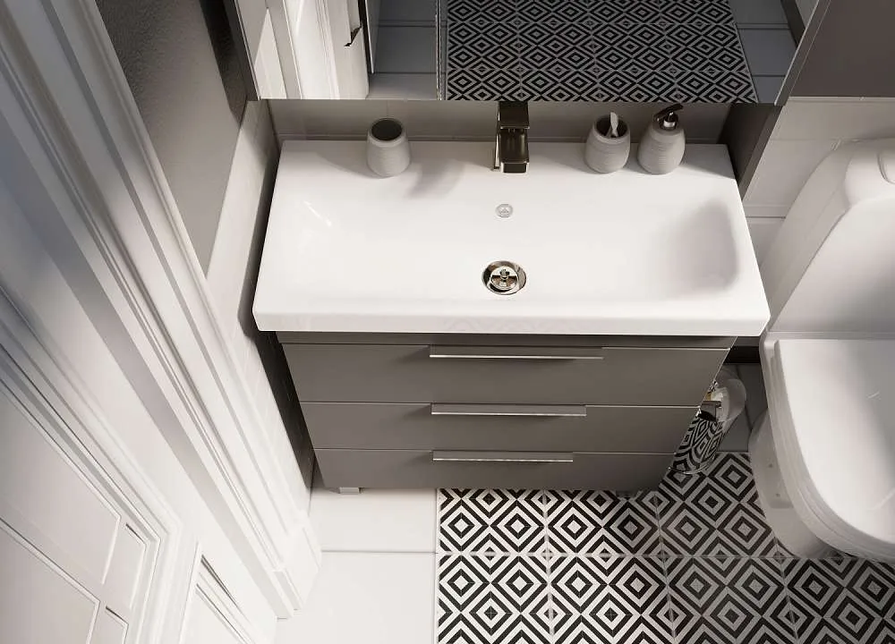 Тумба под раковину ГАУЛА/Gaula 80Н 3я черный