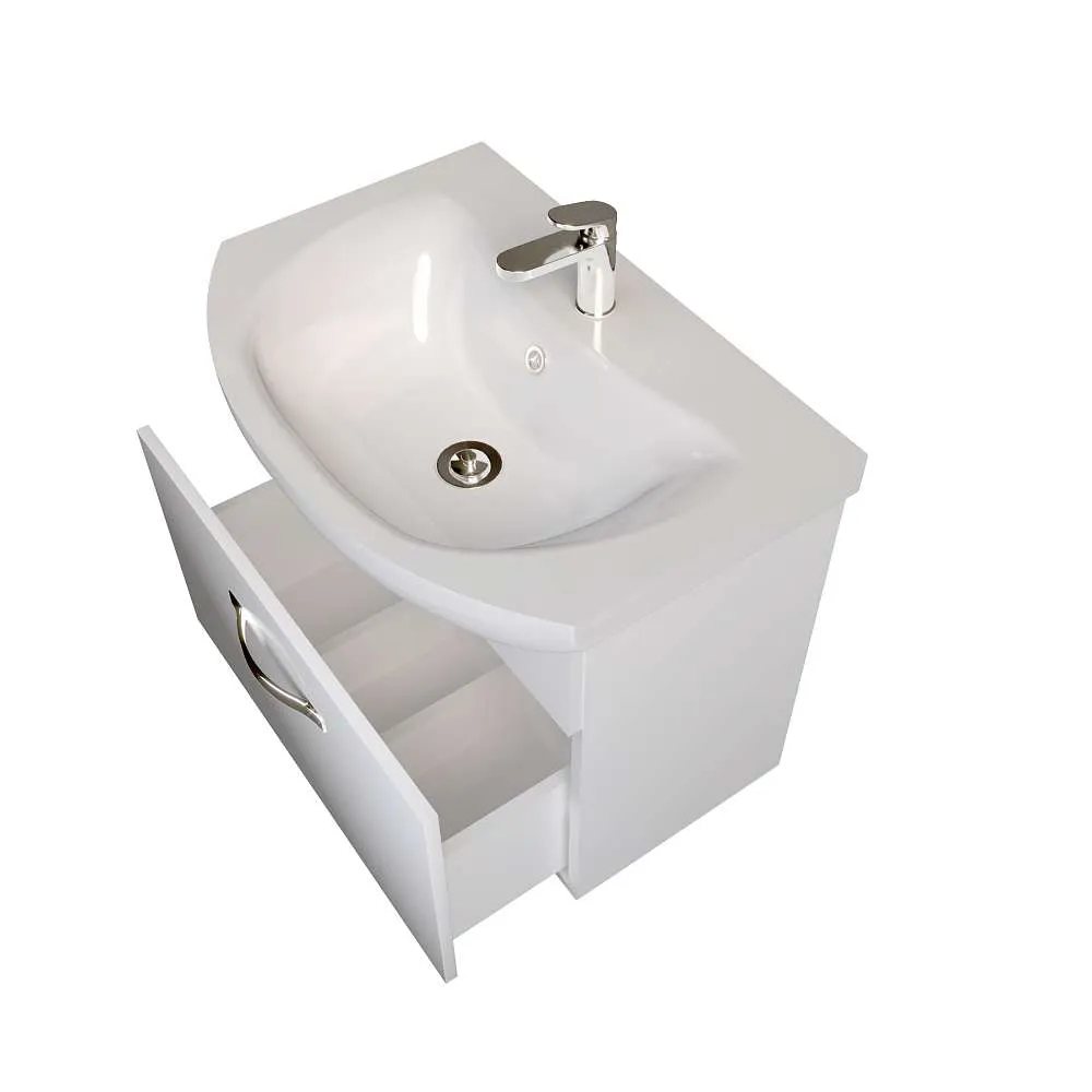 Тумба под раковину Вита 65П 1в.я. белый глянец, МДФ