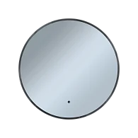 Зеркало ФОРМА ГАЛО (600х600х30) круг черный К01 LED датчик
