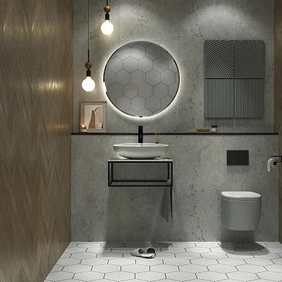 Столешница из керамогранита ЛОФТ/LOFT 60, светло-серый МА01 Nat