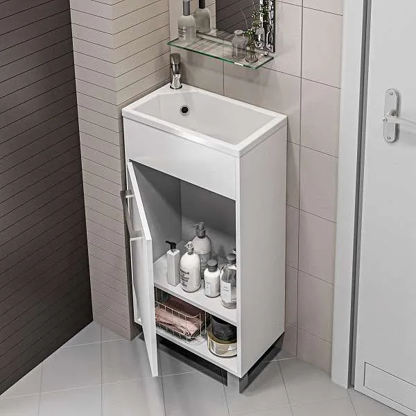 Тумба с раковиной Lira 40Н 1д. Белый глянец L