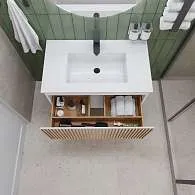 Тумба под раковину Row 80П (800х400х450) 1я белый/дуб