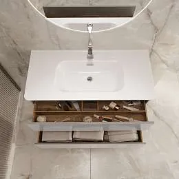 Тумба под раковину Mona 100П (1000х500х453) 2я агатовый серый