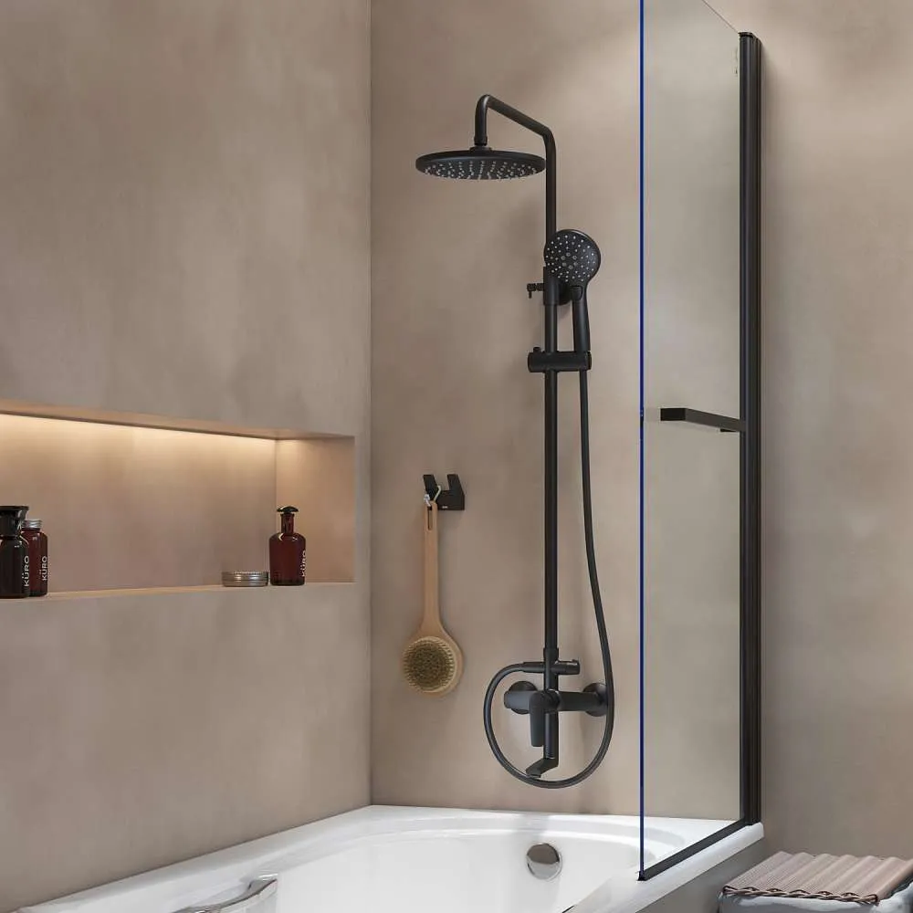 Душевая система  IDDIS Ray с  изливом черный матовый RAYBL3Fi06