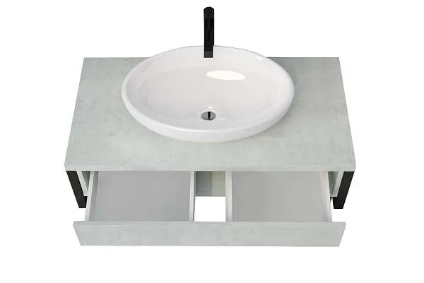 Тумба со столешницей GRUNGE LOFT 90П 1в.я Бетон светлый