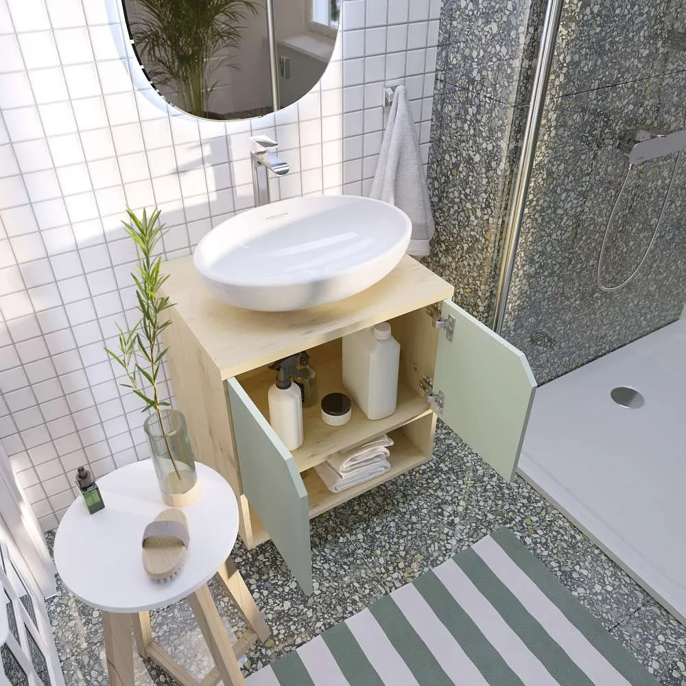 Тумба ДЕЛЬТА/Delta 60П 2Д Мята софт