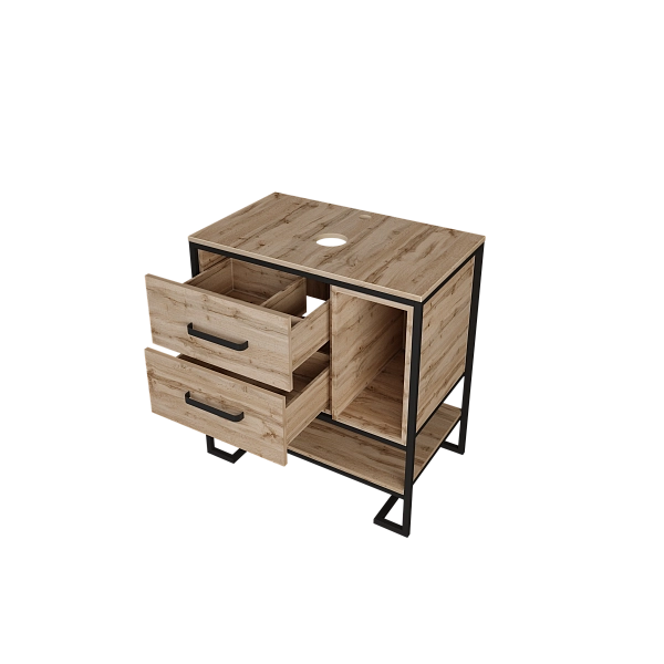 Тумба со столешницей Grunge Loft 80Н 2я/2п Дуб вотан