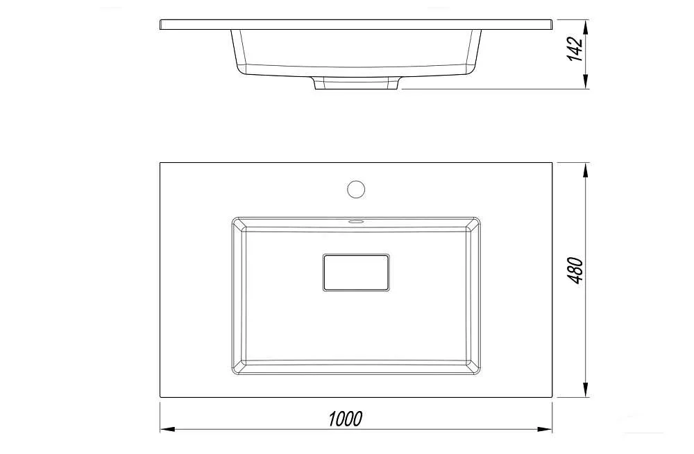 Тумба ГЛЕЙС/Glace 100П (994х300х476) 1я белый (низ)