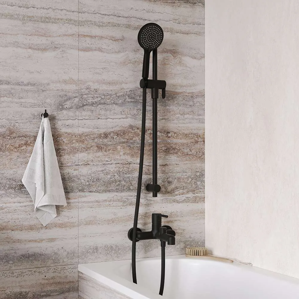 Смеситель IDDIS Эйгер для ванны черный матовый AIGBL00i02WA