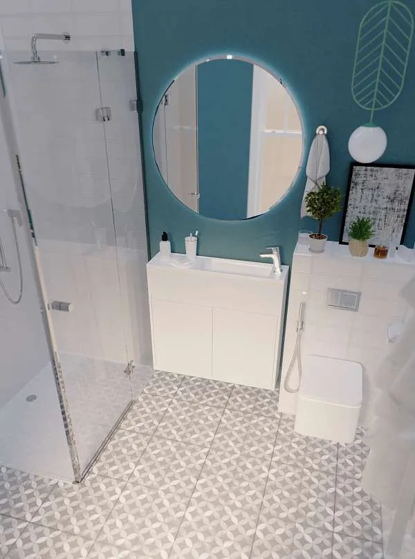 Тумба с раковиной Stretto 80П 2д. Белый глянец