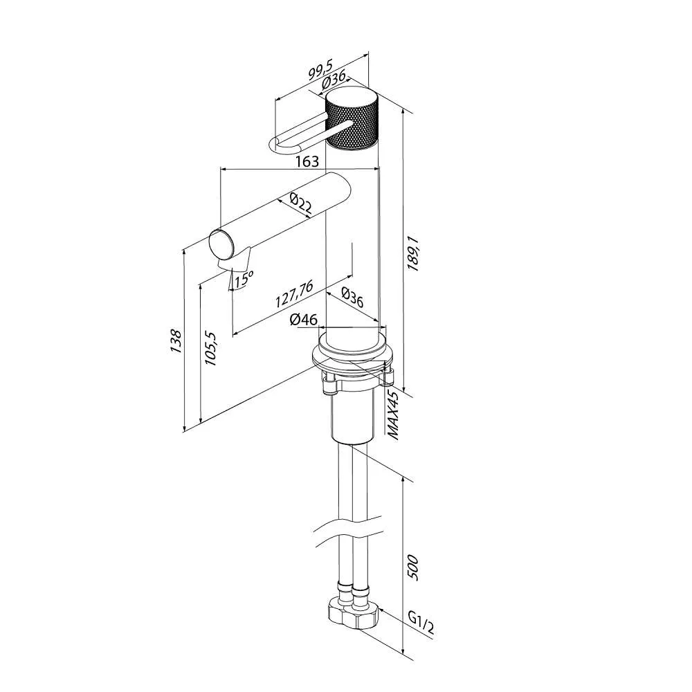Смеситель для раковины IDDIS Duna матовое золото DUNMG00i01