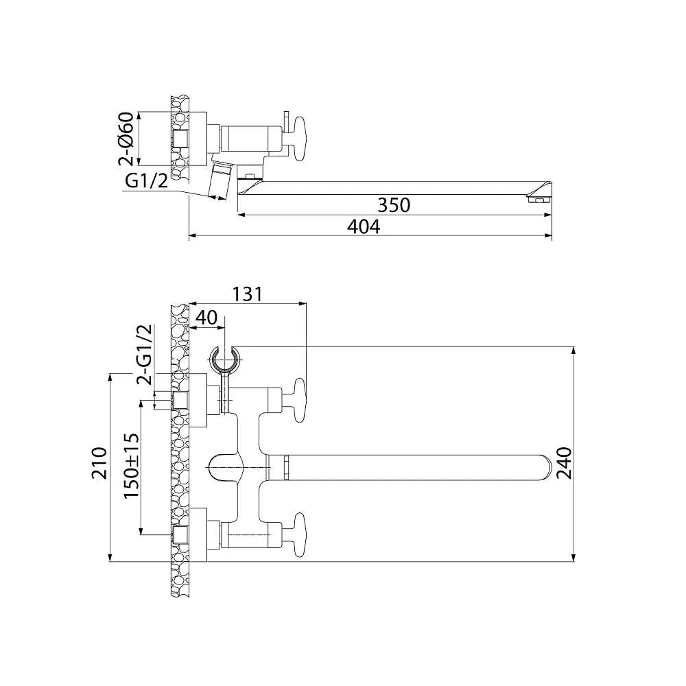 Смеситель для ванны IDDIS Acros с длинным изливом ACRSBL2i10WA