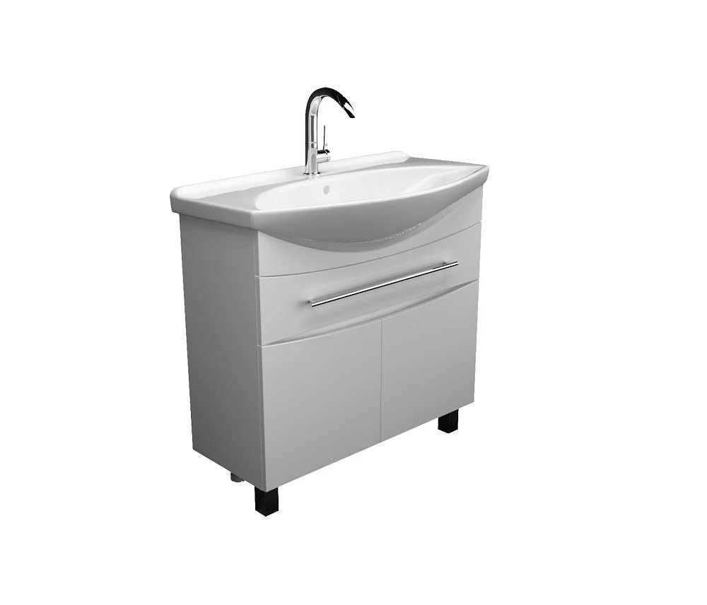 Тумба под раковину ЛИНА КЛАССИК/Lina Classic New 105Н 1в.я 3д белый глянец