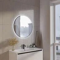 Зеркало ФОРМА ГАЛО (600х600х30) круг черный К01 LED датчик