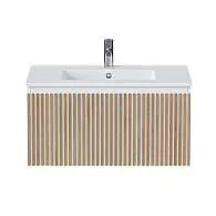 Тумба под раковину Row 80П (800х400х450) 1я белый/дуб